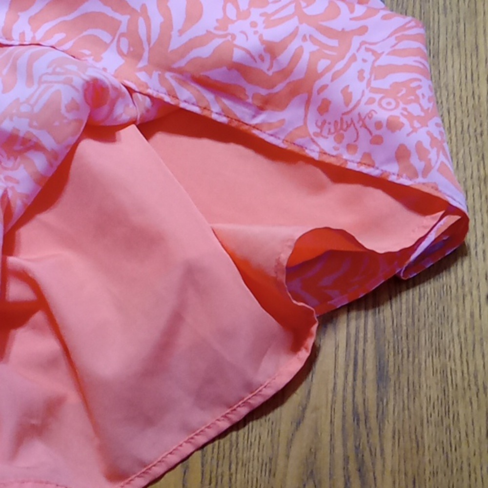 LILLY PULITZER Womens SMALL PETITE White Dress Preowned ORANGE PINK SP MINI - Picture 4 of 8